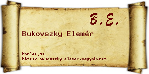 Bukovszky Elemér névjegykártya