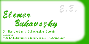 elemer bukovszky business card